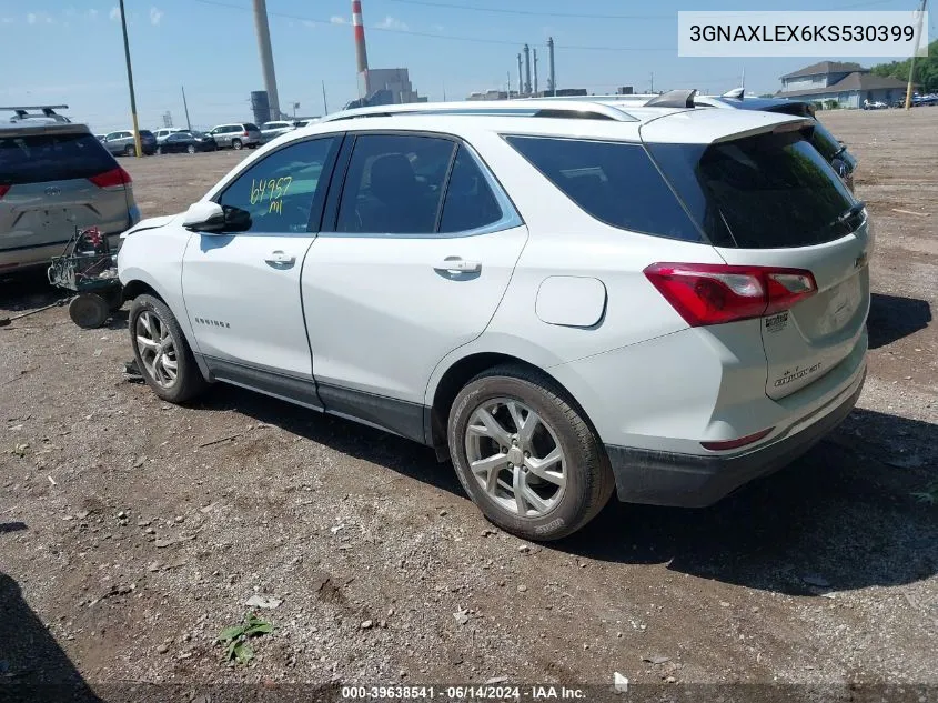 2019 Chevrolet Equinox Lt VIN: 3GNAXLEX6KS530399 Lot: 39638541