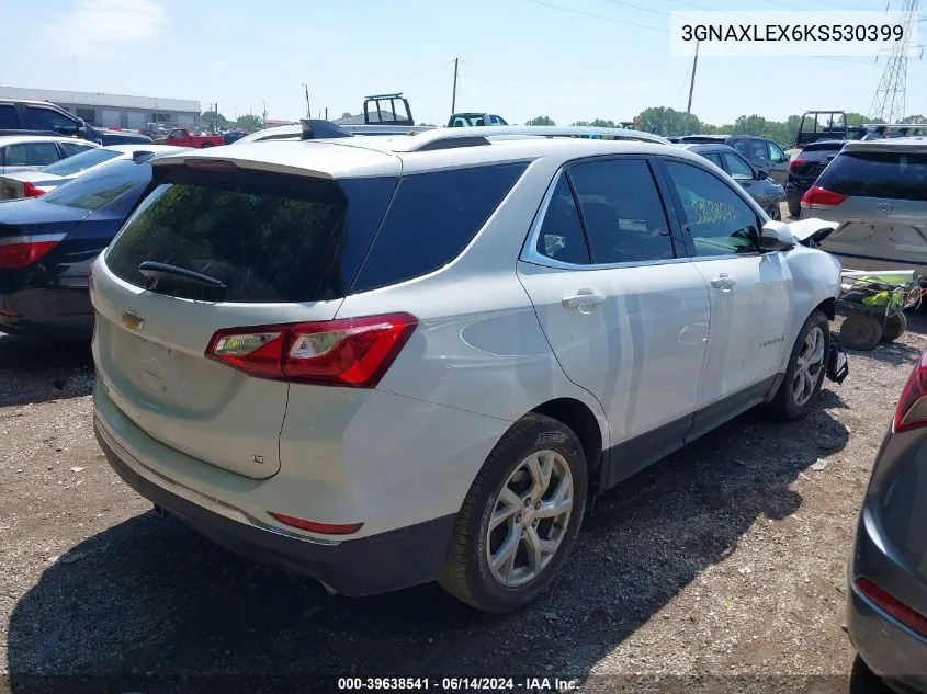 2019 Chevrolet Equinox Lt VIN: 3GNAXLEX6KS530399 Lot: 39638541