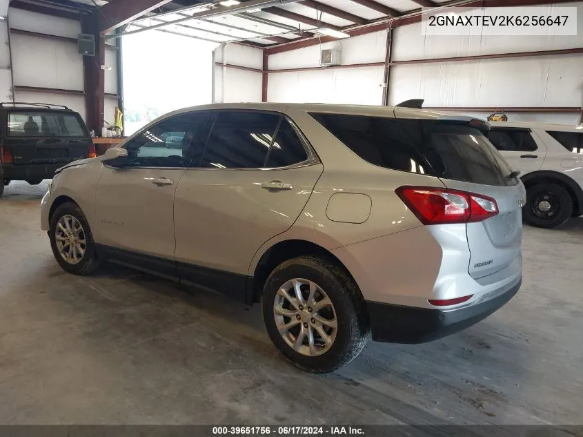 2019 Chevrolet Equinox Lt VIN: 2GNAXTEV2K6256647 Lot: 39651756