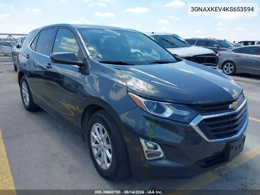 2019 Chevrolet Equinox Lt VIN: 3GNAXKEV4KS653594 Lot: 39660780