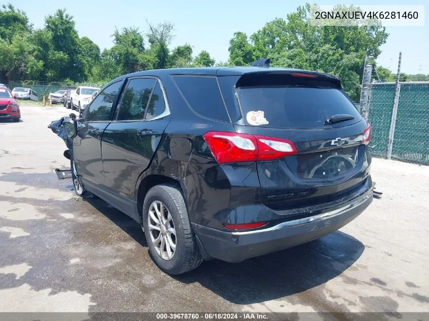 2019 Chevrolet Equinox Lt VIN: 2GNAXUEV4K6281460 Lot: 39678760