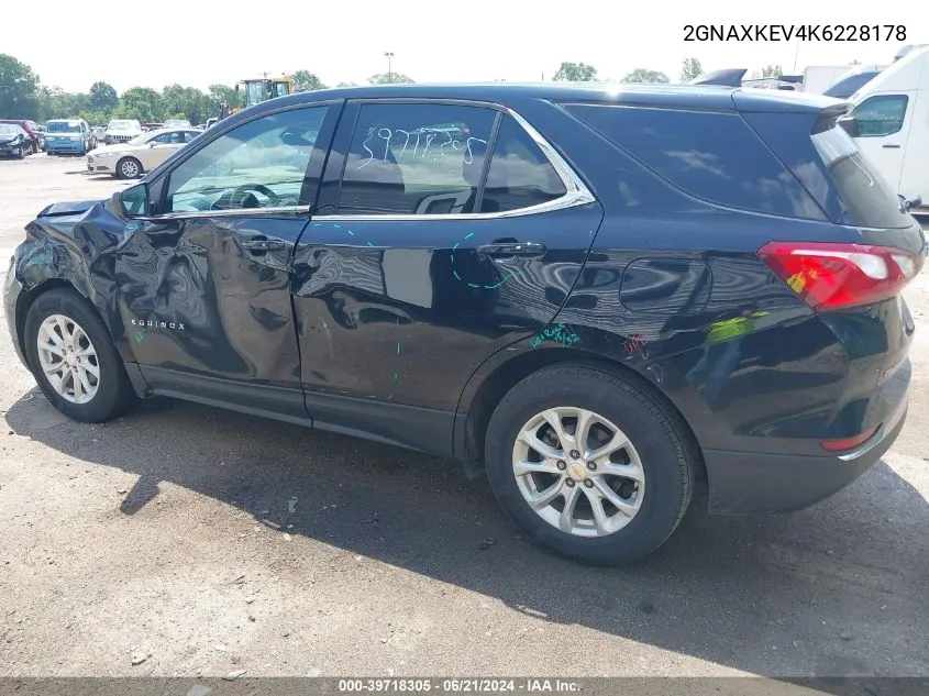 2019 Chevrolet Equinox Lt VIN: 2GNAXKEV4K6228178 Lot: 39718305