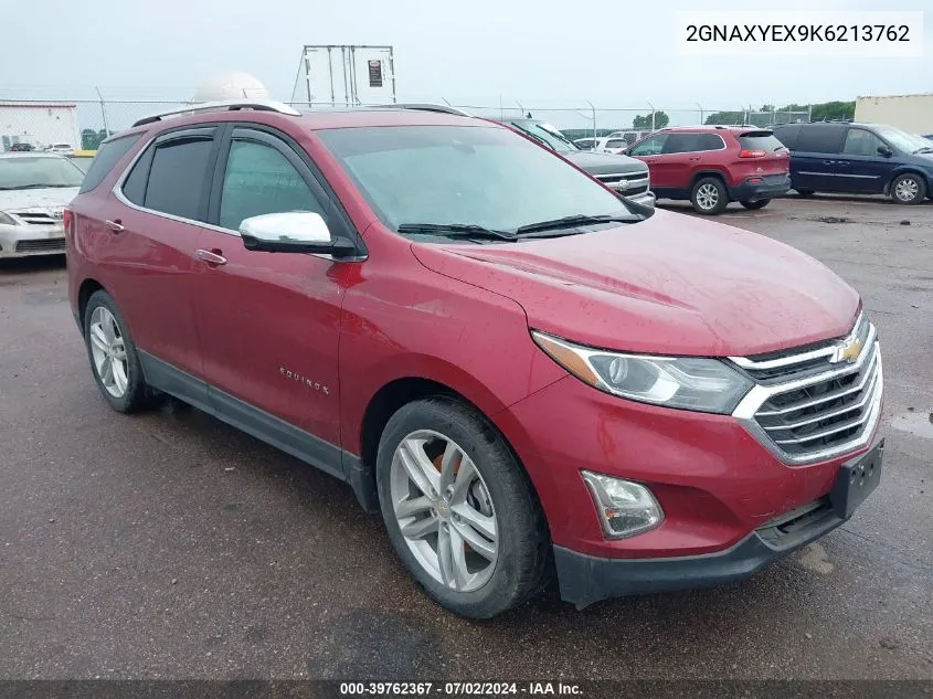 2019 Chevrolet Equinox Premier VIN: 2GNAXYEX9K6213762 Lot: 39762367