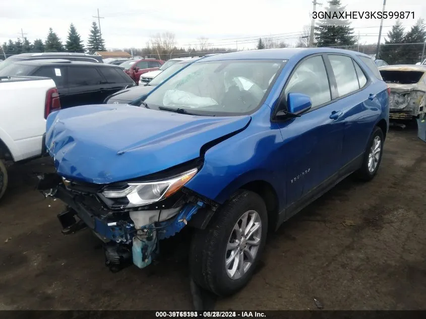 2019 Chevrolet Equinox Ls VIN: 3GNAXHEV3KS599871 Lot: 39765193