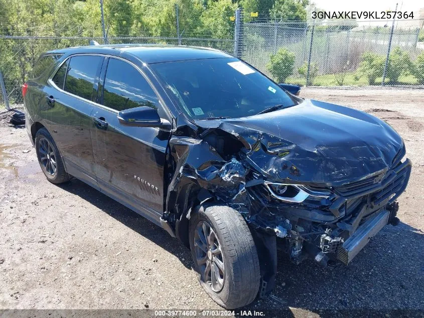 2019 Chevrolet Equinox Lt VIN: 3GNAXKEV9KL257364 Lot: 39774600