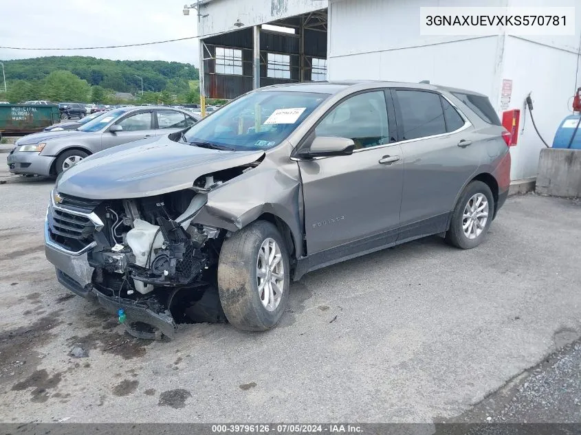 2019 Chevrolet Equinox Lt VIN: 3GNAXUEVXKS570781 Lot: 39796126