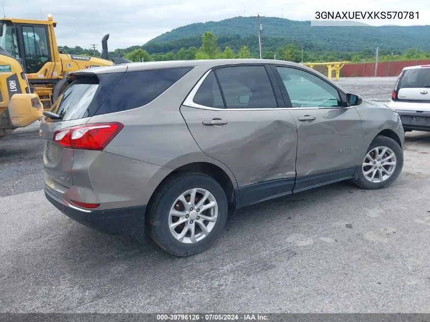 2019 Chevrolet Equinox Lt VIN: 3GNAXUEVXKS570781 Lot: 39796126