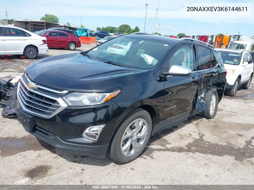 2019 Chevrolet Equinox Premier VIN: 2GNAXXEV3K6144611 Lot: 39807889