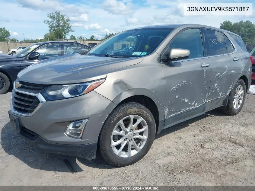 2019 Chevrolet Equinox Lt VIN: 3GNAXUEV9KS571887 Lot: 39870555