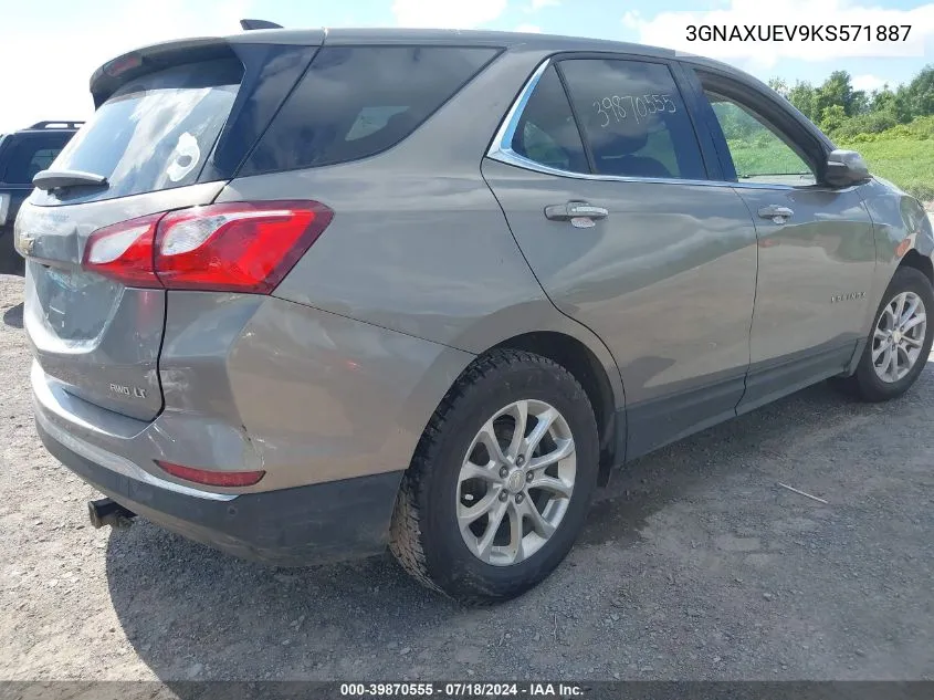 2019 Chevrolet Equinox Lt VIN: 3GNAXUEV9KS571887 Lot: 39870555