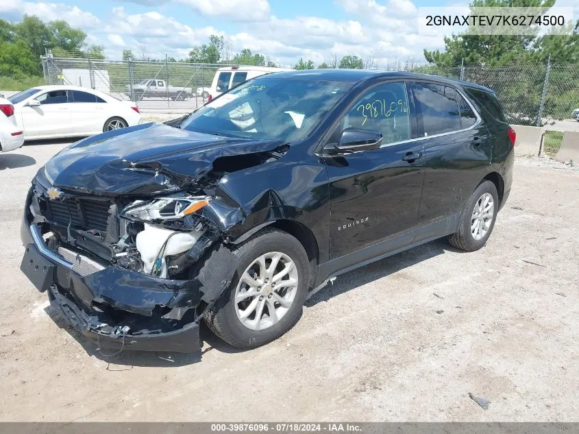 2019 Chevrolet Equinox Lt VIN: 2GNAXTEV7K6274500 Lot: 39876096