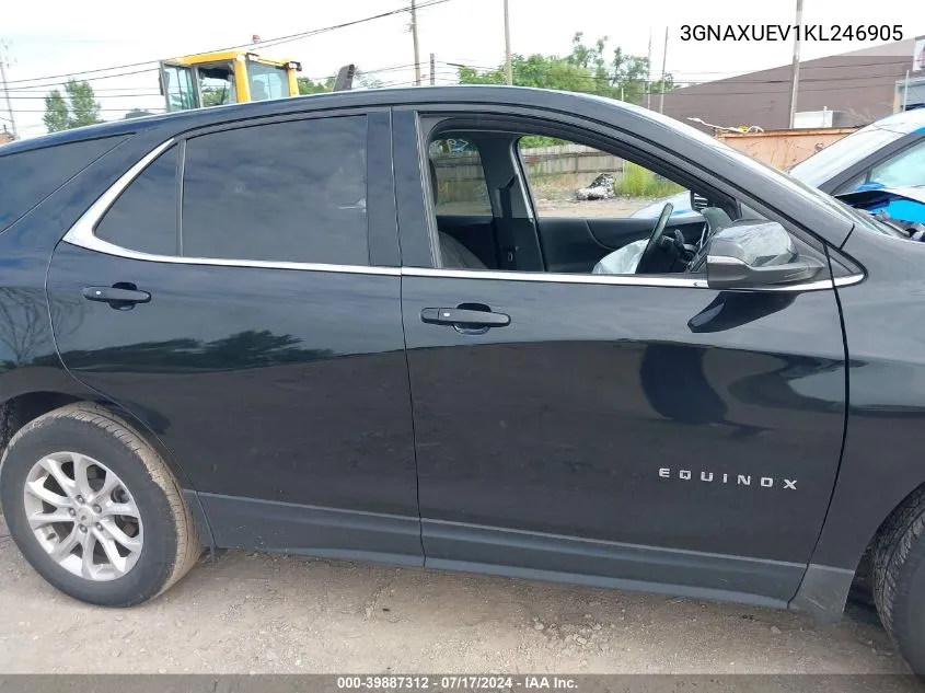 2019 Chevrolet Equinox Lt VIN: 3GNAXUEV1KL246905 Lot: 39887312