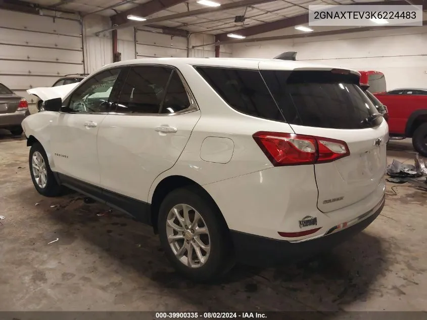 2019 Chevrolet Equinox Lt VIN: 2GNAXTEV3K6224483 Lot: 39900335