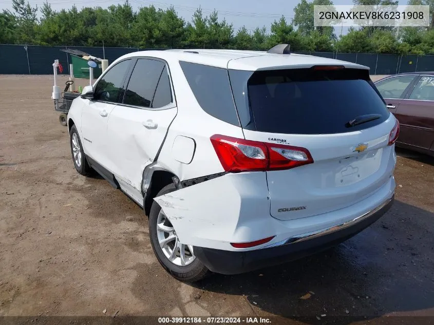 2019 Chevrolet Equinox Lt VIN: 2GNAXKEV8K6231908 Lot: 39912184