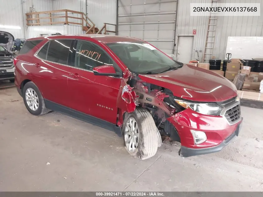 2019 Chevrolet Equinox Lt VIN: 2GNAXUEVXK6137668 Lot: 39921471