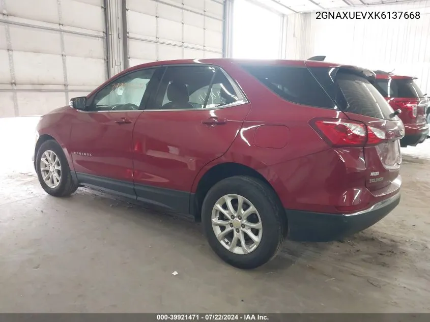 2019 Chevrolet Equinox Lt VIN: 2GNAXUEVXK6137668 Lot: 39921471