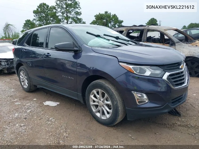 2019 Chevrolet Equinox Ls VIN: 3GNAXHEV5KL221612 Lot: 39923289