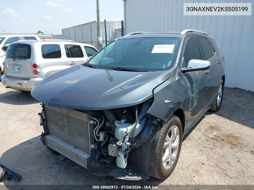 2019 Chevrolet Equinox Premier VIN: 3GNAXNEV2KS505199 Lot: 39942912