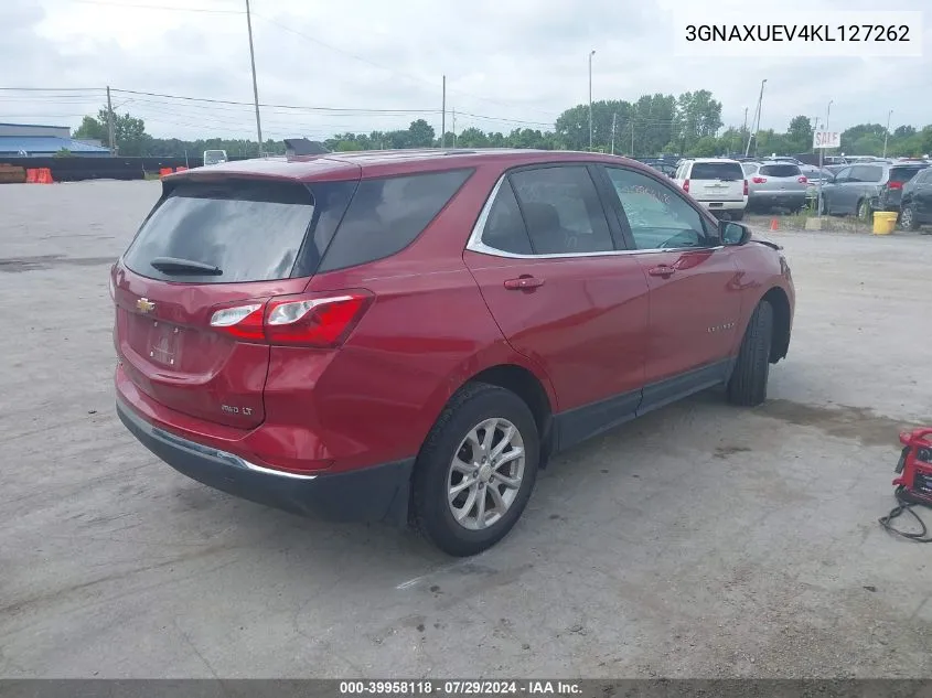 2019 Chevrolet Equinox Lt VIN: 3GNAXUEV4KL127262 Lot: 39958118