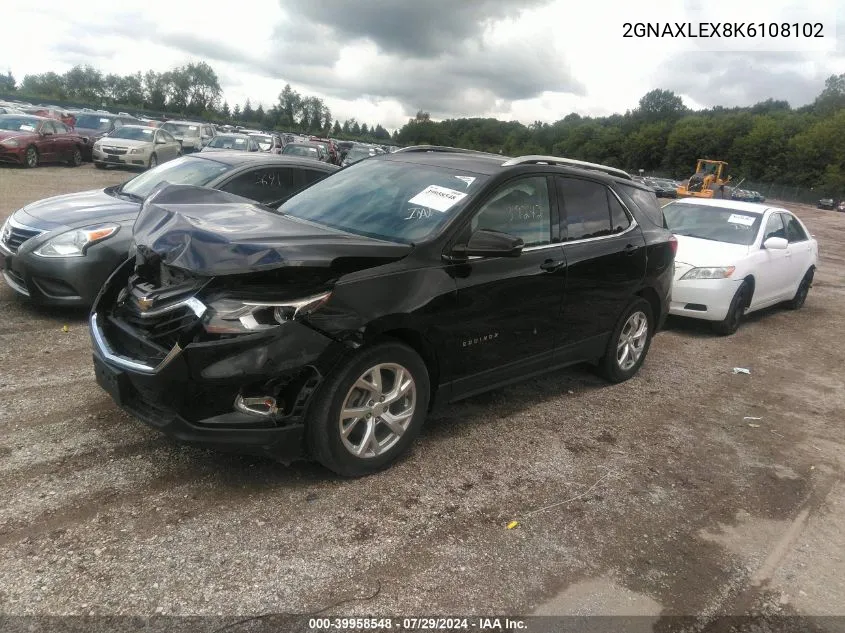 2019 Chevrolet Equinox Lt VIN: 2GNAXLEX8K6108102 Lot: 39958548