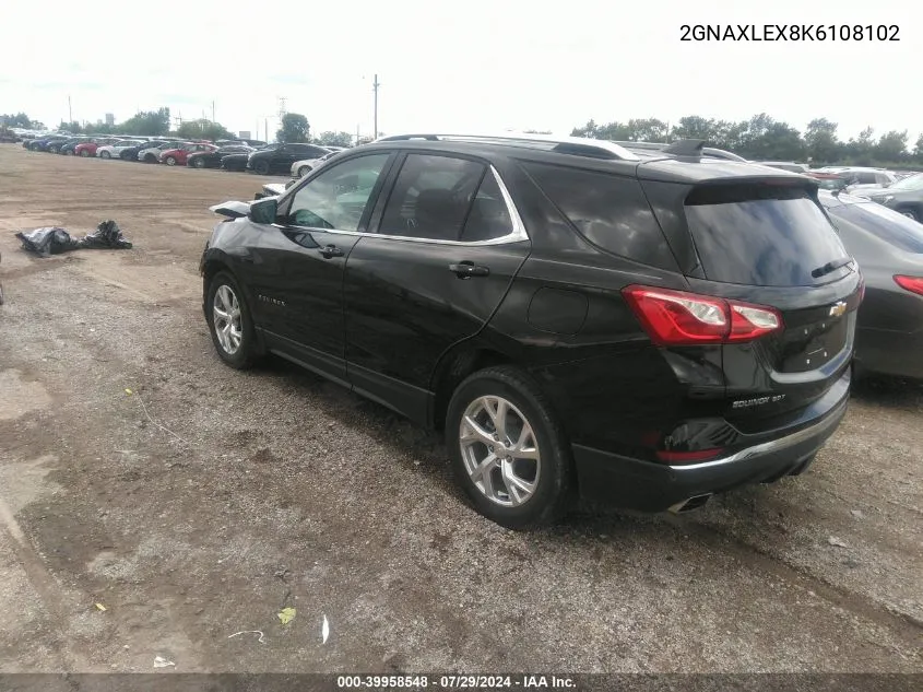 2019 Chevrolet Equinox Lt VIN: 2GNAXLEX8K6108102 Lot: 39958548