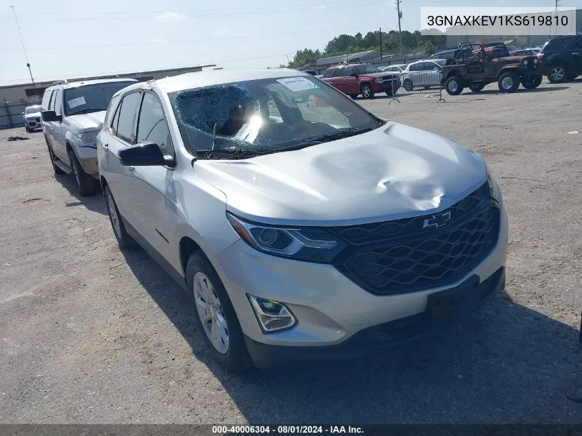 2019 Chevrolet Equinox Lt VIN: 3GNAXKEV1KS619810 Lot: 40006304