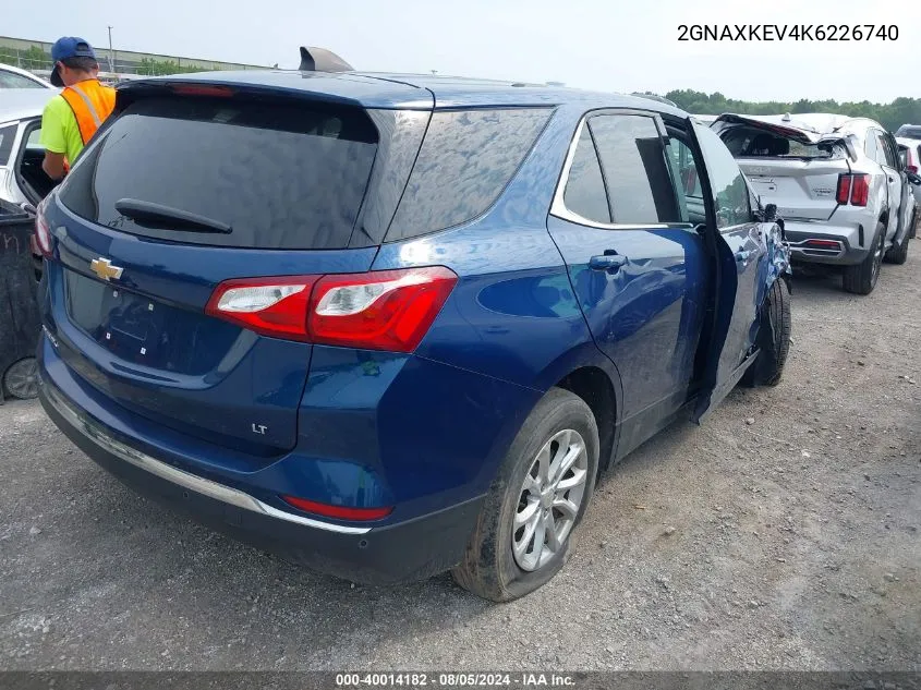 2019 Chevrolet Equinox Lt VIN: 2GNAXKEV4K6226740 Lot: 40014182