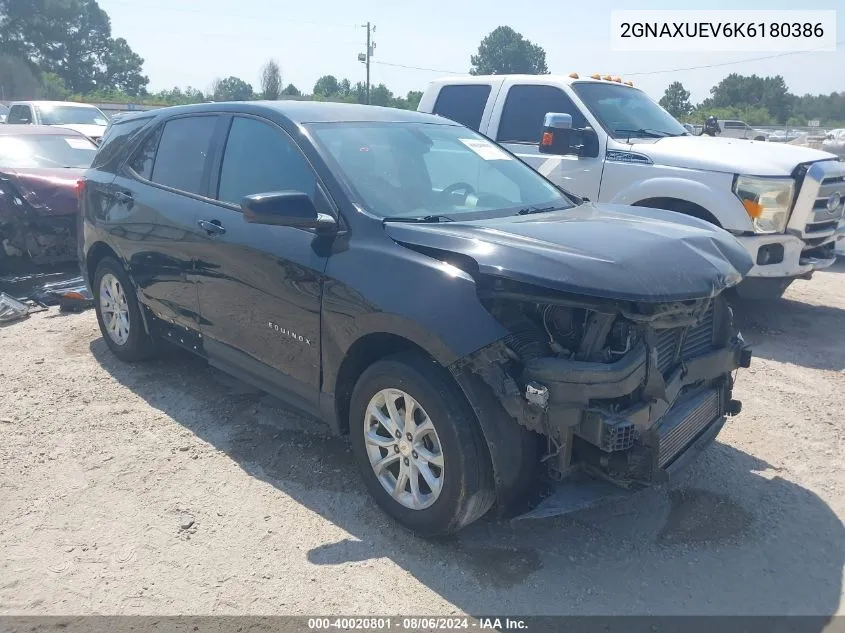 2019 Chevrolet Equinox Lt VIN: 2GNAXUEV6K6180386 Lot: 40020801