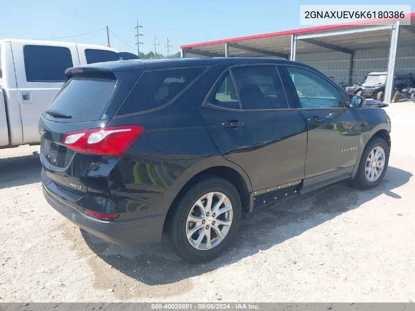 2019 Chevrolet Equinox Lt VIN: 2GNAXUEV6K6180386 Lot: 40020801