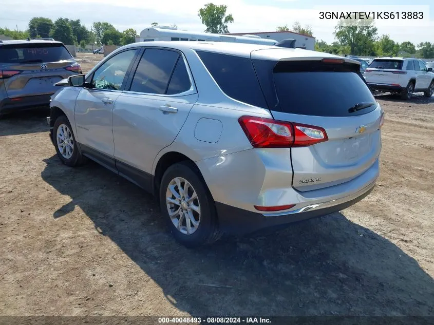 2019 Chevrolet Equinox Lt VIN: 3GNAXTEV1KS613883 Lot: 40048493