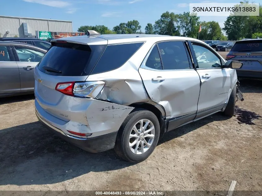 2019 Chevrolet Equinox Lt VIN: 3GNAXTEV1KS613883 Lot: 40048493