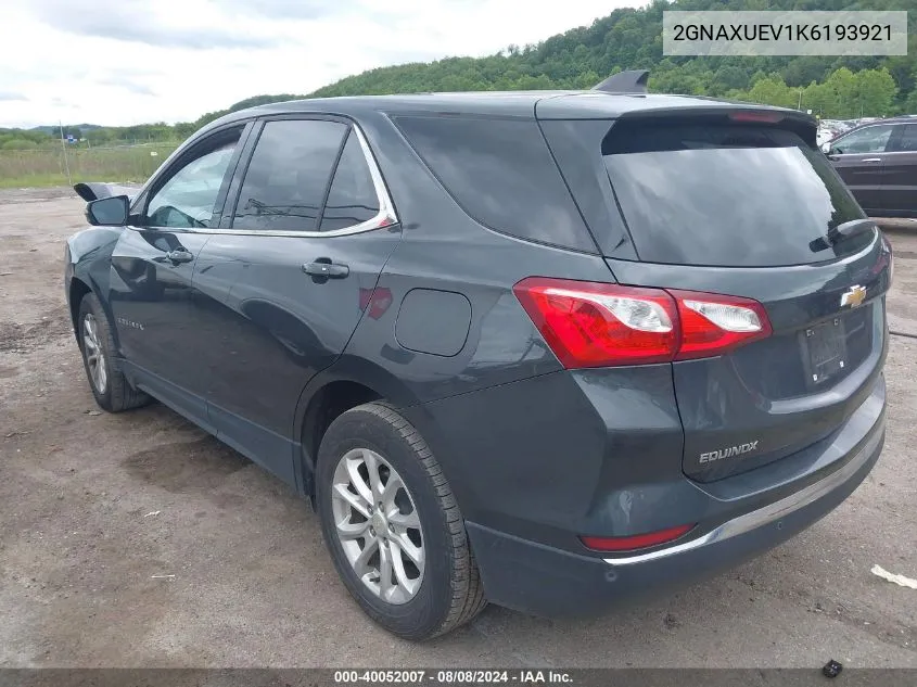 2019 Chevrolet Equinox Lt VIN: 2GNAXUEV1K6193921 Lot: 40052007