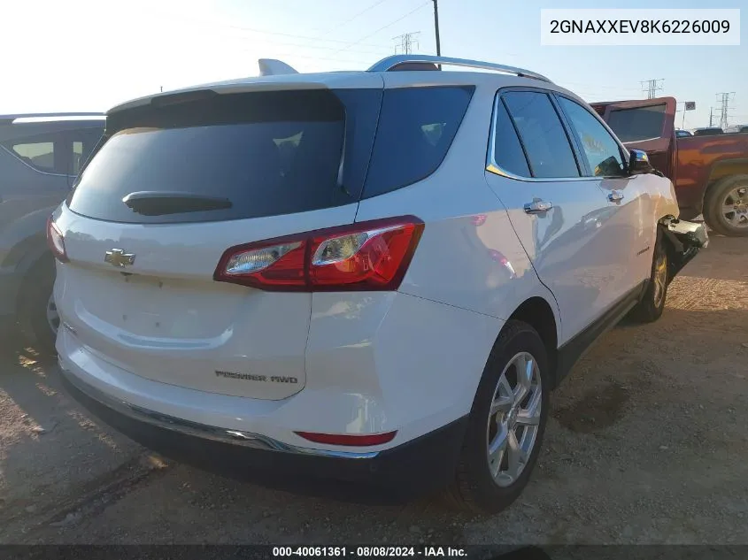 2019 Chevrolet Equinox Premier VIN: 2GNAXXEV8K6226009 Lot: 40061361