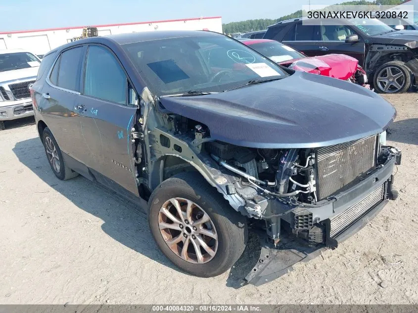 2019 Chevrolet Equinox Lt VIN: 3GNAXKEV6KL320842 Lot: 40084320