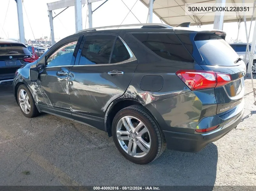 3GNAXPEX0KL228351 2019 Chevrolet Equinox Premier