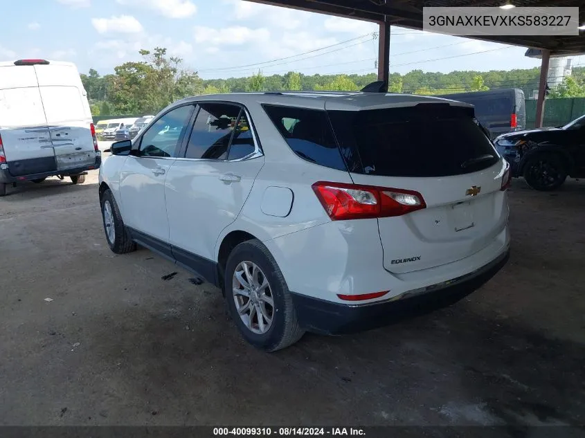 2019 Chevrolet Equinox Lt VIN: 3GNAXKEVXKS583227 Lot: 40099310