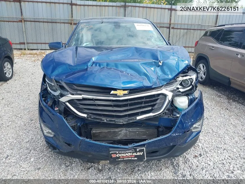 2019 Chevrolet Equinox Lt VIN: 2GNAXKEV7K6226151 Lot: 40108138