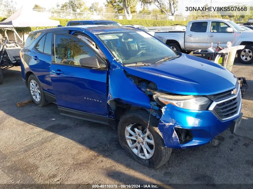 2019 Chevrolet Equinox Ls VIN: 3GNAXHEV8KS507668 Lot: 40110375