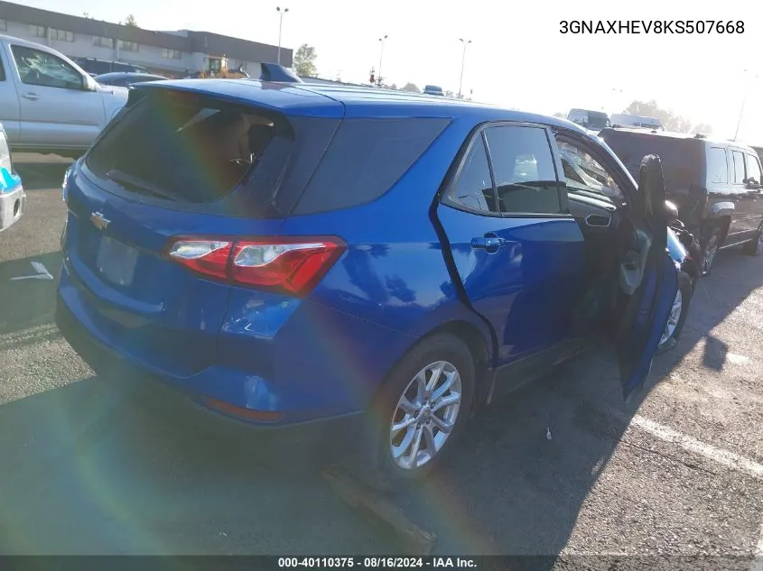 2019 Chevrolet Equinox Ls VIN: 3GNAXHEV8KS507668 Lot: 40110375