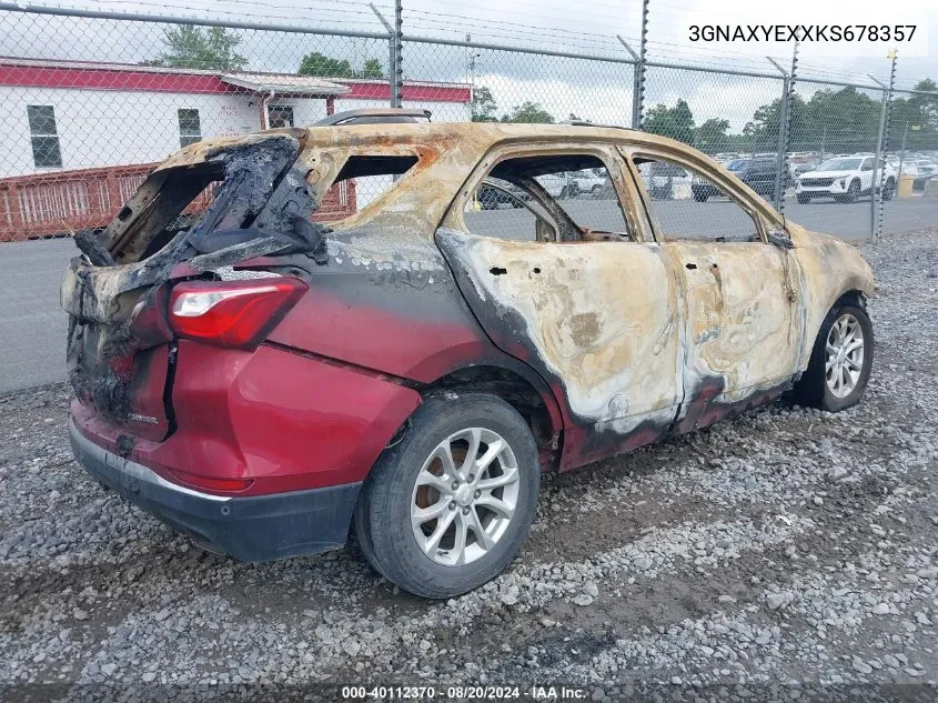 2019 Chevrolet Equinox Premier VIN: 3GNAXYEXXKS678357 Lot: 40112370