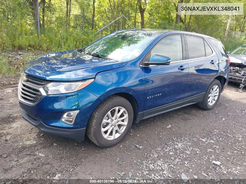 2019 Chevrolet Equinox Lt VIN: 3GNAXJEVXKL348041 Lot: 40138196