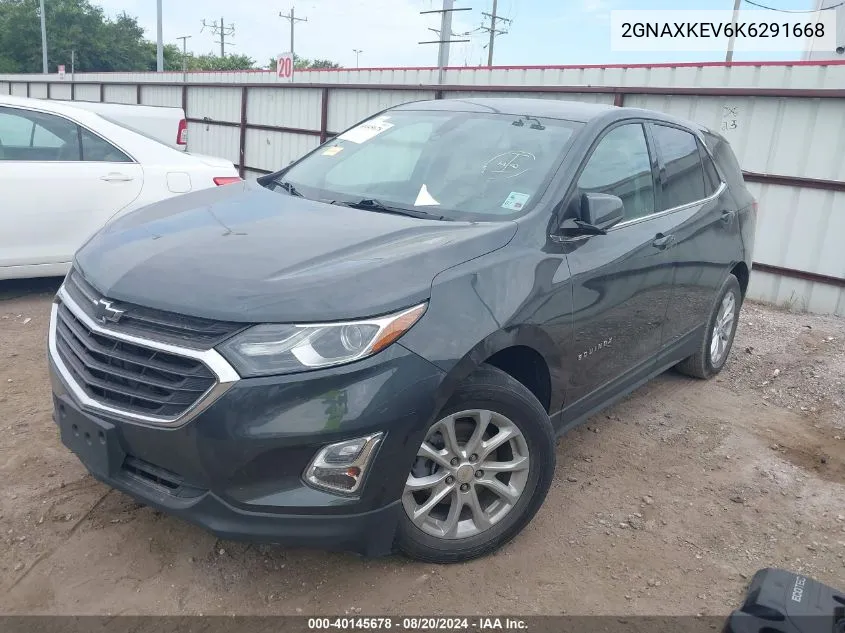 2019 Chevrolet Equinox Lt VIN: 2GNAXKEV6K6291668 Lot: 40145678