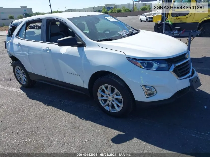 3GNAXHEV4KS541381 2019 Chevrolet Equinox Ls