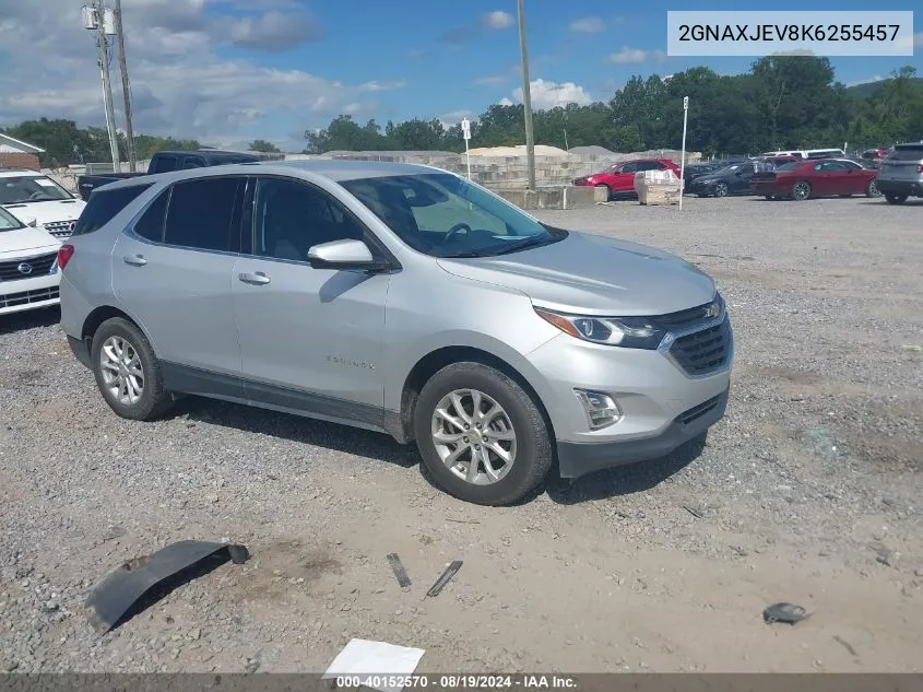 2019 Chevrolet Equinox Lt VIN: 2GNAXJEV8K6255457 Lot: 40152570