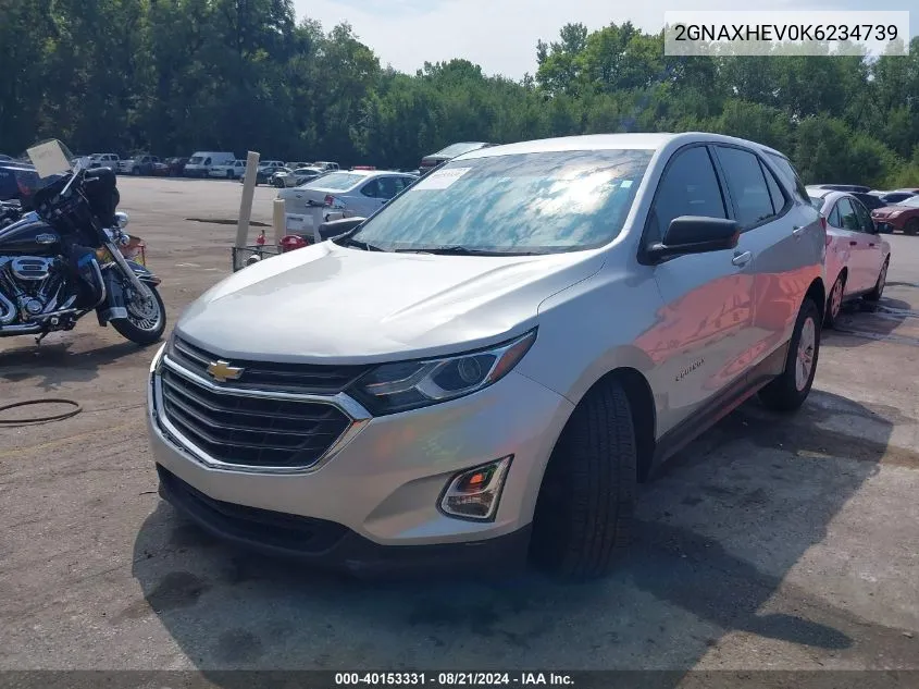 2019 Chevrolet Equinox Ls VIN: 2GNAXHEV0K6234739 Lot: 40153331