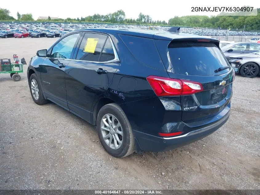 2019 Chevrolet Equinox Lt VIN: 2GNAXJEV7K6304907 Lot: 40164647