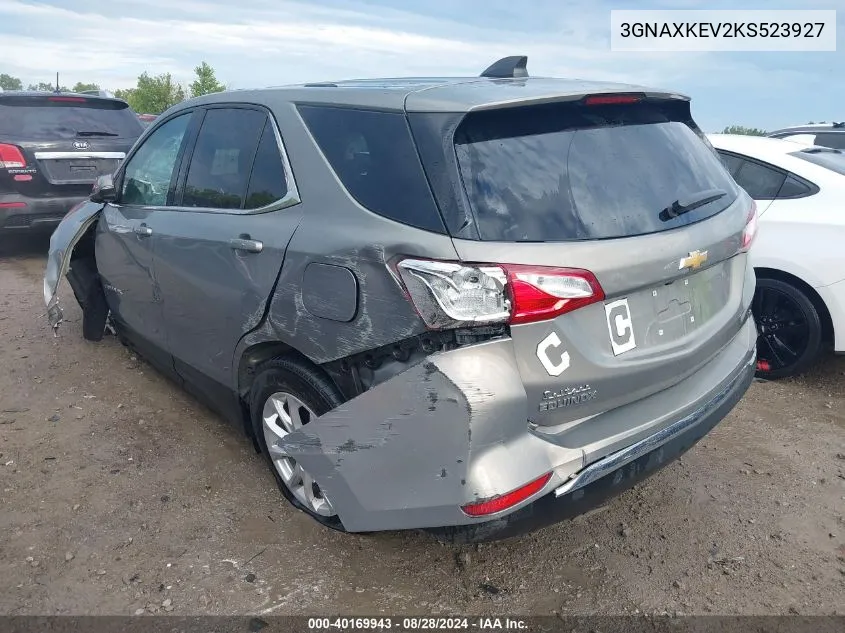 2019 Chevrolet Equinox Lt VIN: 3GNAXKEV2KS523927 Lot: 40169943