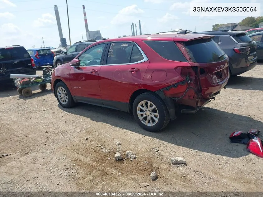 3GNAXKEV3KS505064 2019 Chevrolet Equinox Lt