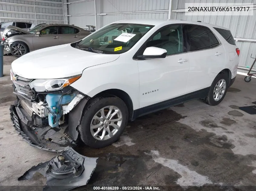 2019 Chevrolet Equinox Lt VIN: 2GNAXUEV6K6119717 Lot: 40186289