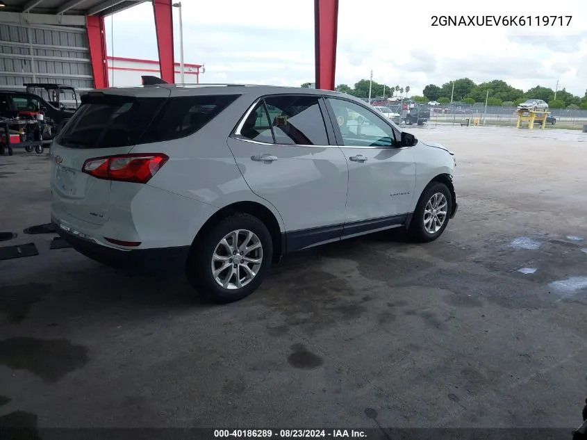 2019 Chevrolet Equinox Lt VIN: 2GNAXUEV6K6119717 Lot: 40186289